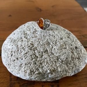 Sterling silver Amber heart ring